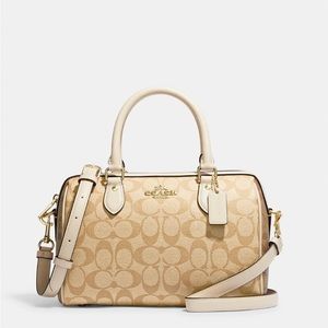 Coach Rowan Satchel in Blocked Signature Canvas
